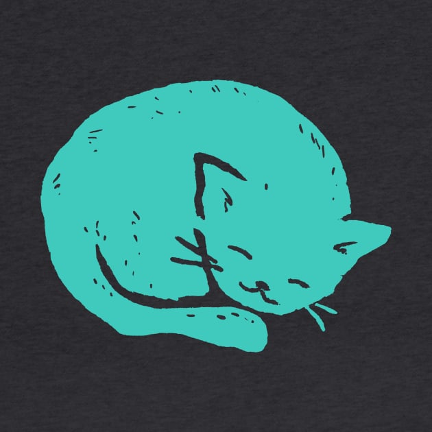 Turquoise Cat Sleeping by FoxShiver